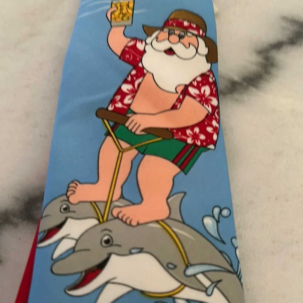 Fun Blue Santa Tie